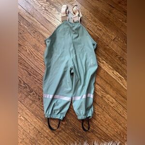 Kuling Rain Bib Pants - 85/92 CM - 2-3T - Green - Perfect Condition